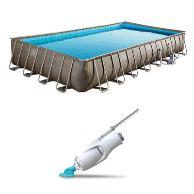 Summer Waves 32ft x 16ft x 52in Pool Set + Kokido Telsa 5 Handheld Pool Vacuum - VMInnovations