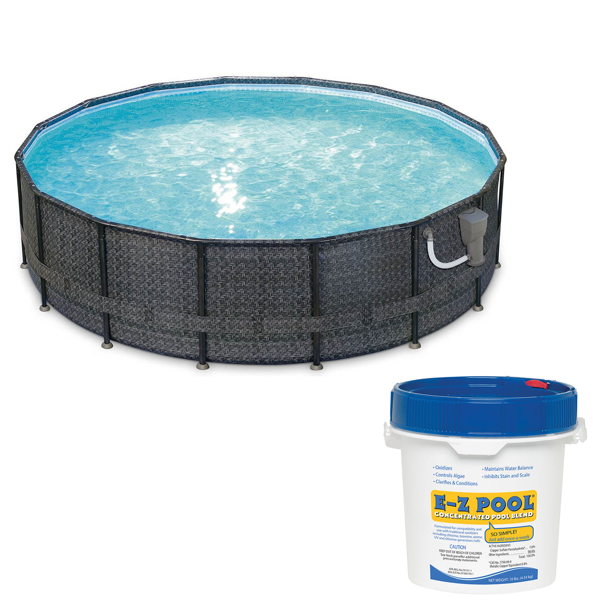 Summer Waves P4A01648B Elite 16ft x 48in Above Ground Frame Swimming Pool Set