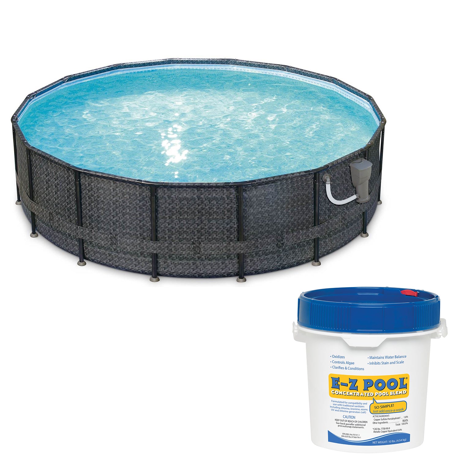 Summer Waves P4A01648B Elite 16ft x 48in Above Ground Frame Swimming Pool Set