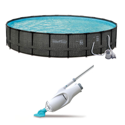 Summer Waves Elite 24ft x 52in Pool Set and Kokido Telsa 5 Handheld Pool Vacuum - VMInnovations