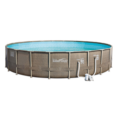 Summer Waves Elite 22 Foot Pool Kit + Pink Flamingo, Peacock and Swan Floats