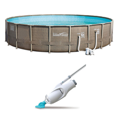 Summer Waves Elite 22 Foot Pool Set + Kokido Telsa 5 Handheld Pool & Spa Vacuum