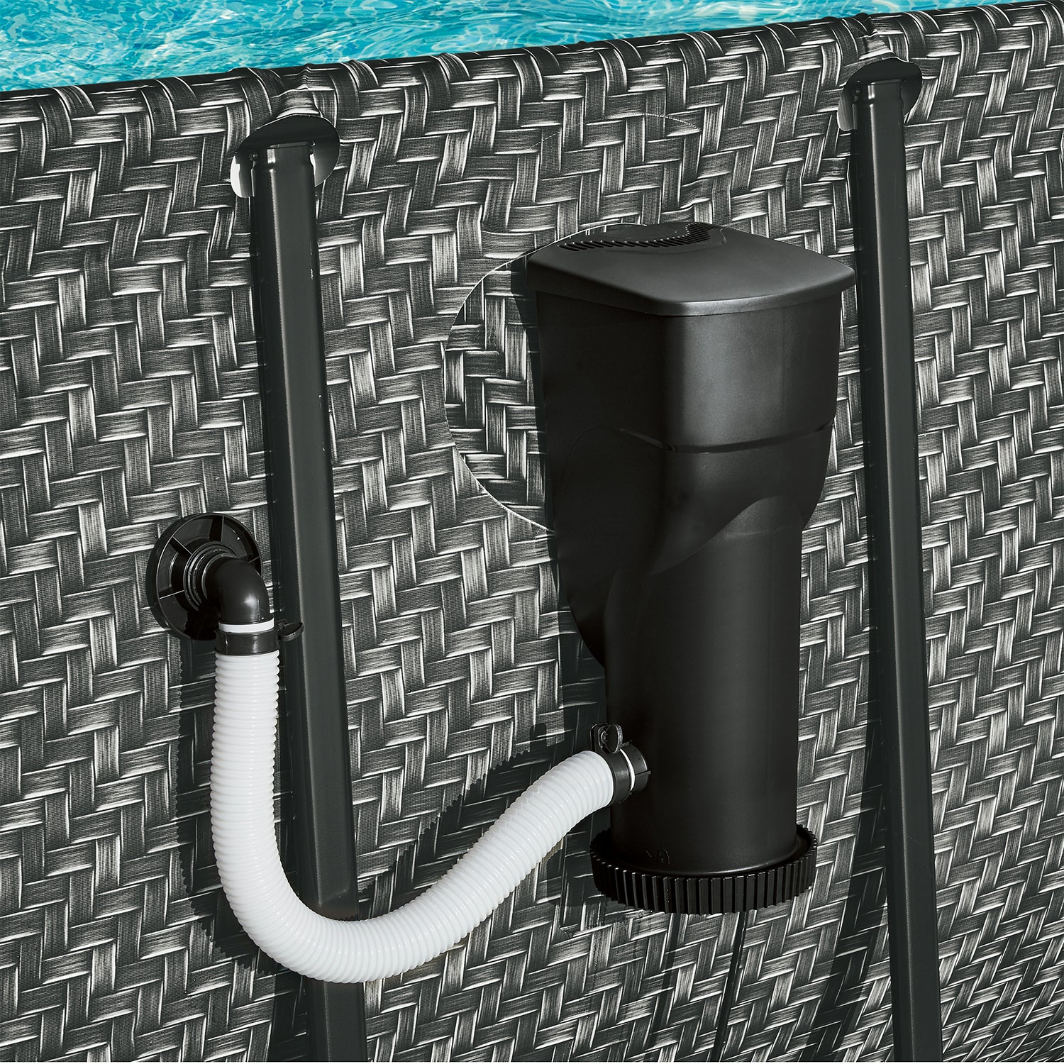 Summer Waves SkimmerPlus Pool Pump Replacement with 8-Pack Spa Filter Cartridge