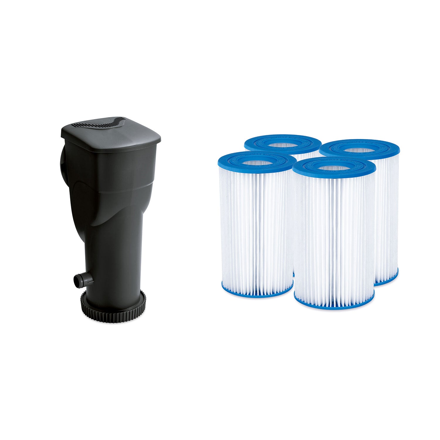 Summer Waves SkimmerPlus Pool Pump Replacement with 4-Pack Spa Filter Cartridge