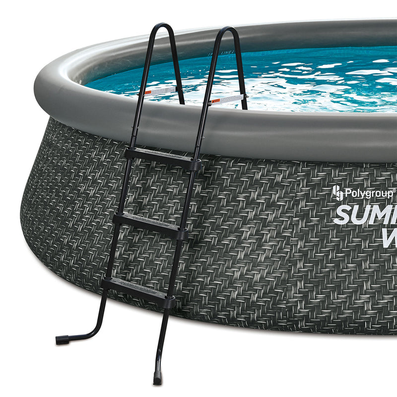 Summer Waves 36 Inch SureStep Above Ground Pool Ladder, Black (For Parts)