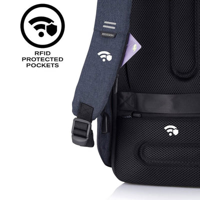 XD Design Bobby Hero Small Anti Theft Laptop Backpack with USB Port, Navy Blue