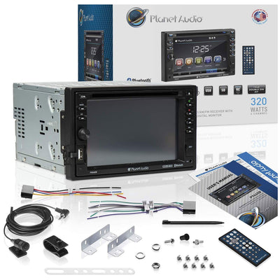 Planet Audio P9640B Double DIN Bluetooth DVD 6.2 Inch Touchscreen Car Stereo - VMInnovations