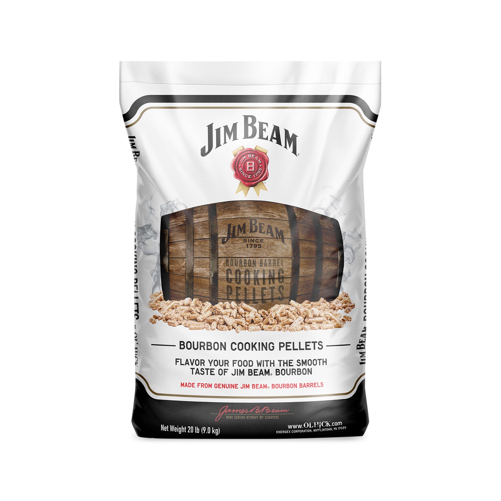 Jim Beam Bourbon Barrel Grilling and Smoker Oak Cooking Pellets, 20 Pound Bag - VMInnovations