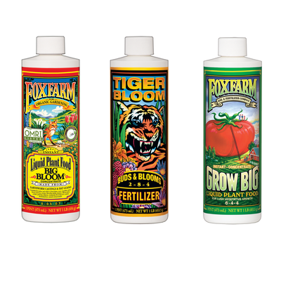 FoxFarm Grow Big, Tiger Bloom, Big Bloom Liquid Plant Fertilizers, 2 Pack Bundle - VMInnovations