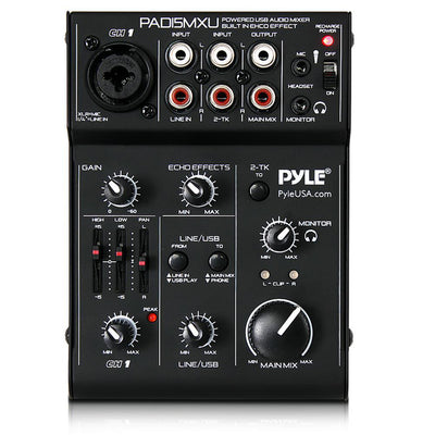 Pyle 5-Channel Professional Compact Audio DJ Mixer w/ USB Interface (For Parts)