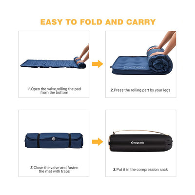 Single Self Inflating Camping Sleeping Mat with Carrying Bag (Open Box) - VMInnovations