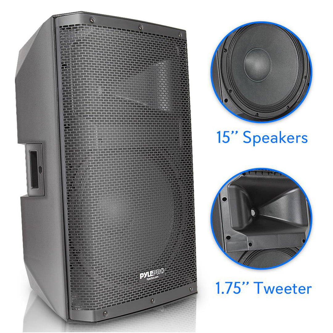Pyle 1400W Heavy Duty Outdoor Two-Way Bluetooth PA Loud Speaker Set (Used)