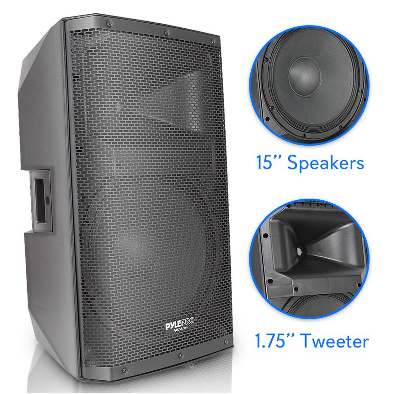 Pyle PADH15BTA 1400W Heavy Duty Outdoor Two-Way Bluetooth PA Loud Speaker Set