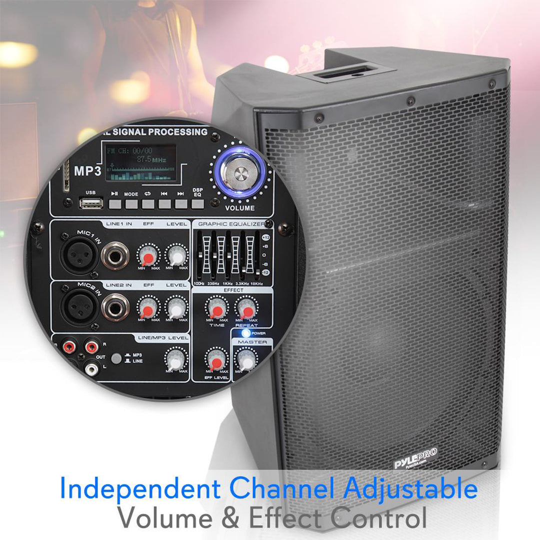 Pyle 1400W Heavy Duty Outdoor Two-Way Bluetooth PA Loud Speaker Set (Used)