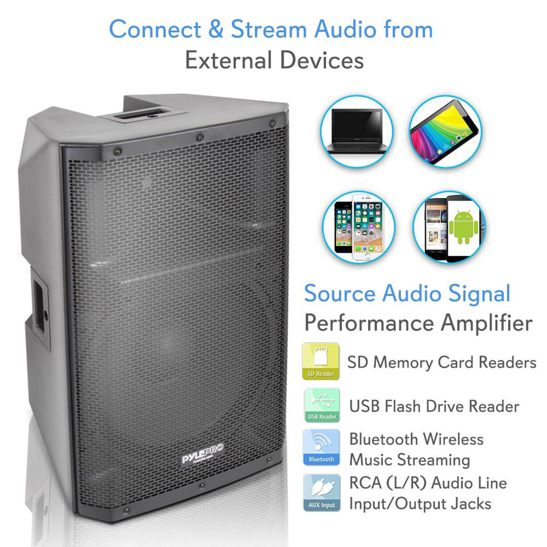 Pyle 1400W Heavy Duty Outdoor Two-Way Bluetooth PA Loud Speaker Set (Used)