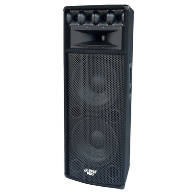 Pyle 1600W Outdoor 7 Way PA Loud-Speaker Cabinet with Dual 12" Woofers (2 Pack)