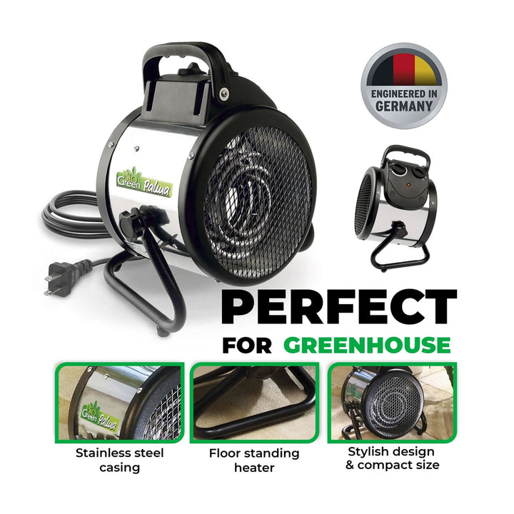 Bio Green 2.0/US Palma Greenhouse Space Heater, 120 Sq Ft, 1500 Watts (Open Box)