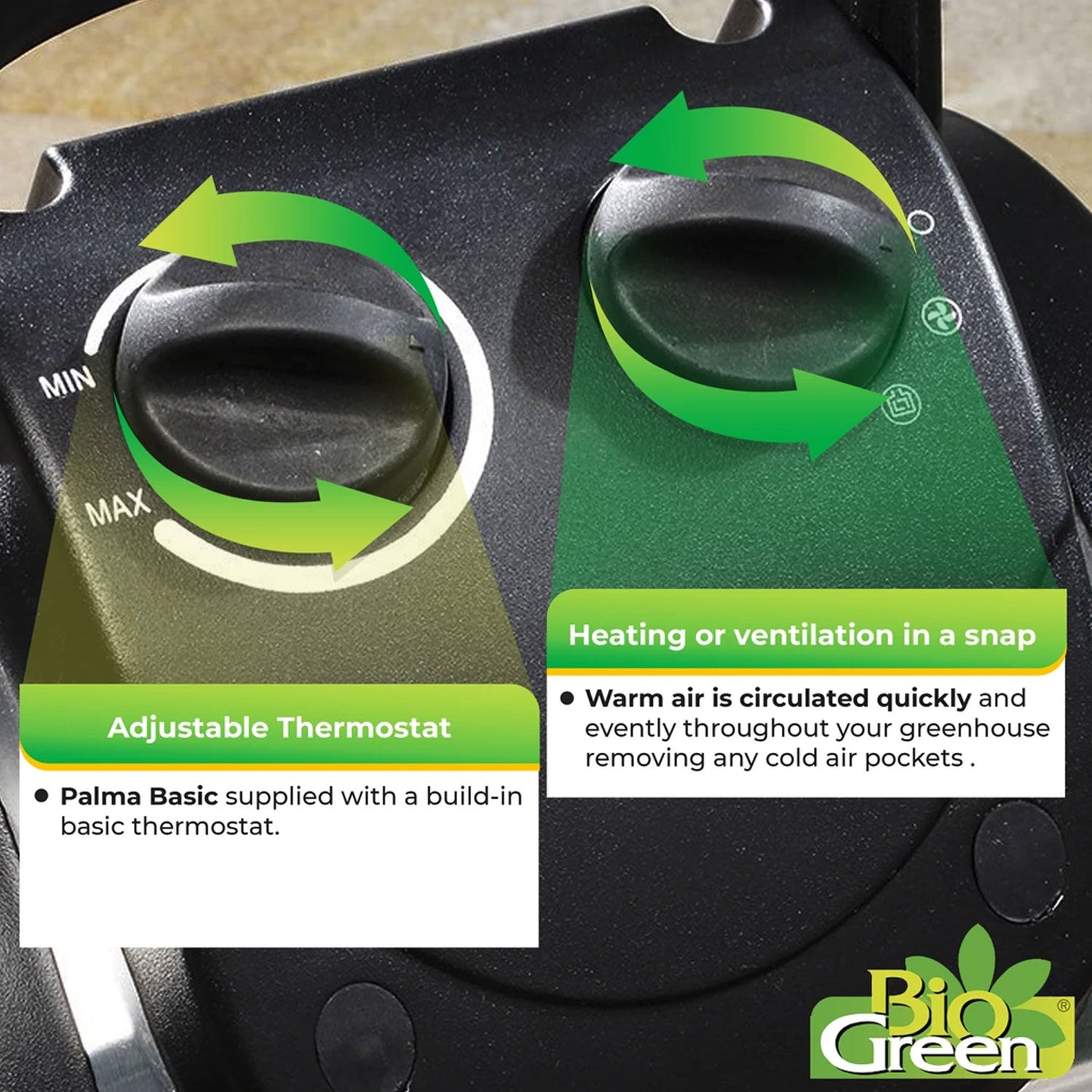 Bio Green PAL 2.0/US Palma Basic Space Heater, 120 Sq Ft, 1500 Watts (For Parts) - VMInnovations