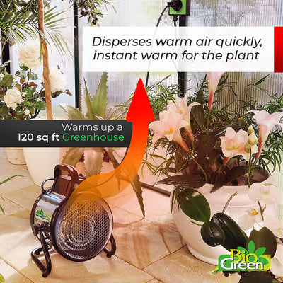 Bio Green PAL 2.0/USDT Palma Greenhouse Heater w/ Digital Thermostat, 120 Sq Ft