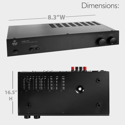 Pyle Home Digital Dual Channel Stereo Power Amplifier Home Audio Sound System