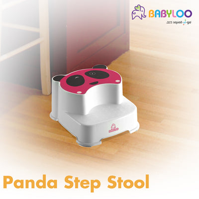 Babyloo Toddler Kids Multipurpose Panda Stepping Stool w/ Anti Slip Pads, Pink