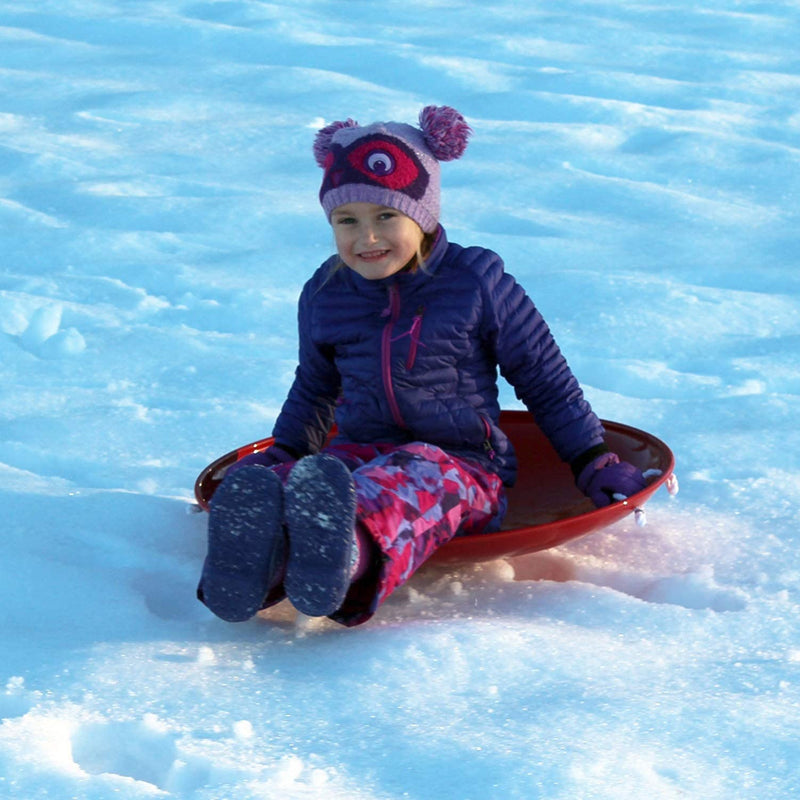 Flexible Flyer Steel Saucer 26" Metal Winter Snow Sled for Kids and Adults, Red