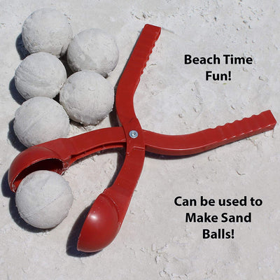 Paricon Outdoor Winter Snowball Maker Kids Children Toy Sand Mold, Red (3 Pack) - VMInnovations