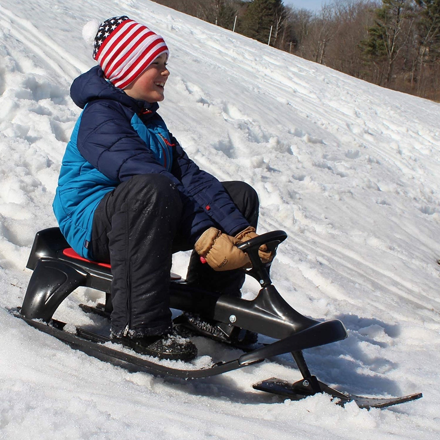Flexible Flyer Blaster Plastic Steering Snow Ski Sled w/ Brakes and Seat (Used) - VMInnovations
