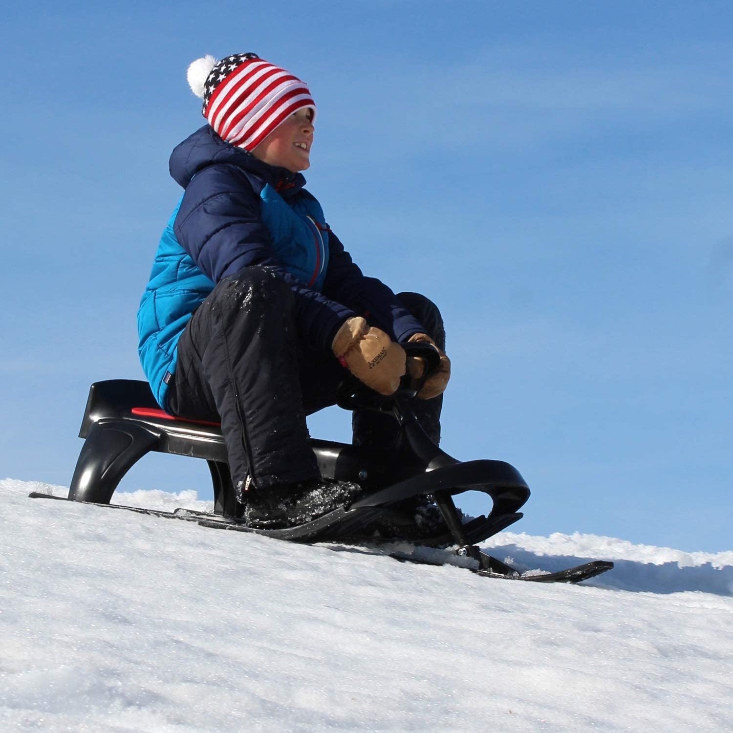 Flexible Flyer Blaster Plastic Steering Snow Ski Sled w/ Brakes and Seat (Used) - VMInnovations