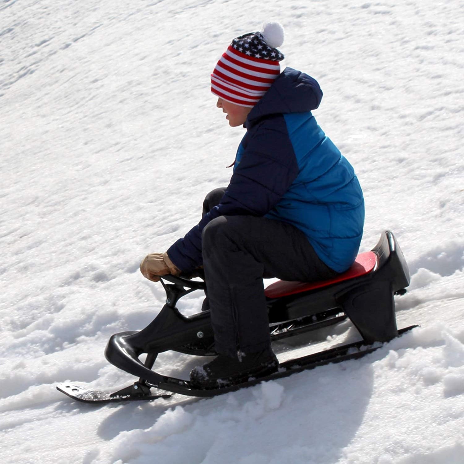Flexible Flyer Blaster Plastic Steering Snow Ski Sled w/ Brakes and Seat (Used) - VMInnovations