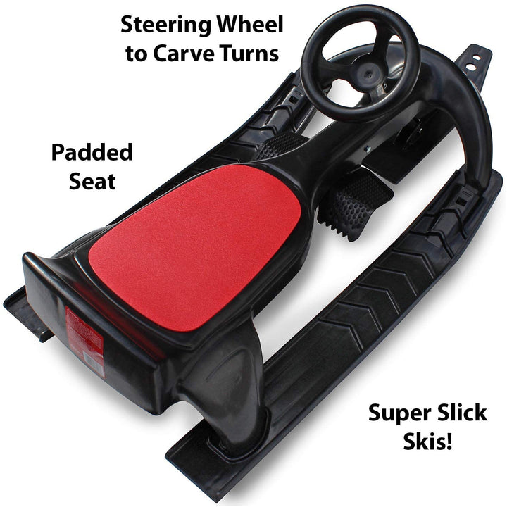 Flexible Flyer PT Blaster Plastic Steering Snow Sled w/Brakes & Seat (Open Box) - VMInnovations