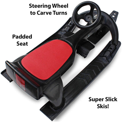 Flexible Flyer Blaster Plastic Steering Snow Ski Sled w/ Brakes and Seat (Used) - VMInnovations