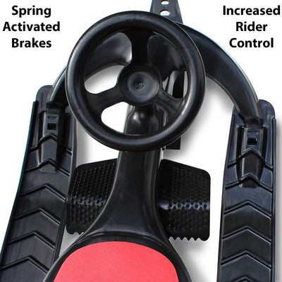 Flexible Flyer Blaster Plastic Steering Snow Ski Sled w/ Brakes and Seat (Used) - VMInnovations