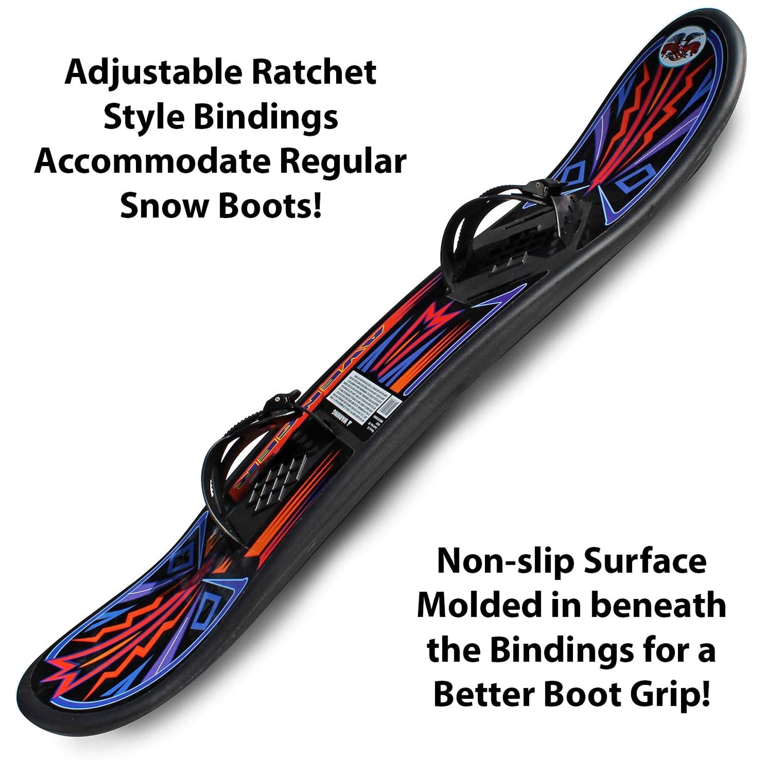 Flexible Flyer Avenger Kids & Teens Plastic Snowboard with Foot Straps(Open Box)