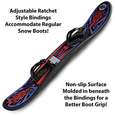 Flexible Flyer Avenger Kids & Teens Plastic Snowboard with Foot Straps(Open Box)