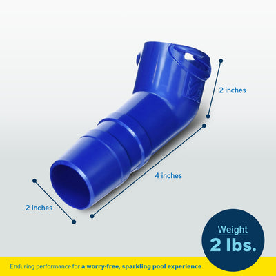 Zodiac Pool Systems Twist Lock 45 Degree Elbow Extension for Swimming Pool, Blue