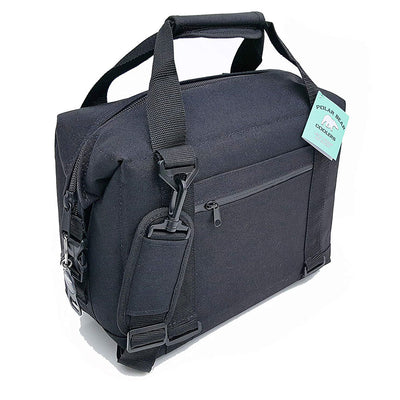 Polar Bear Coolers 12 Pack Light Nylon Soft Cooler with Strap, Black (Open Box)