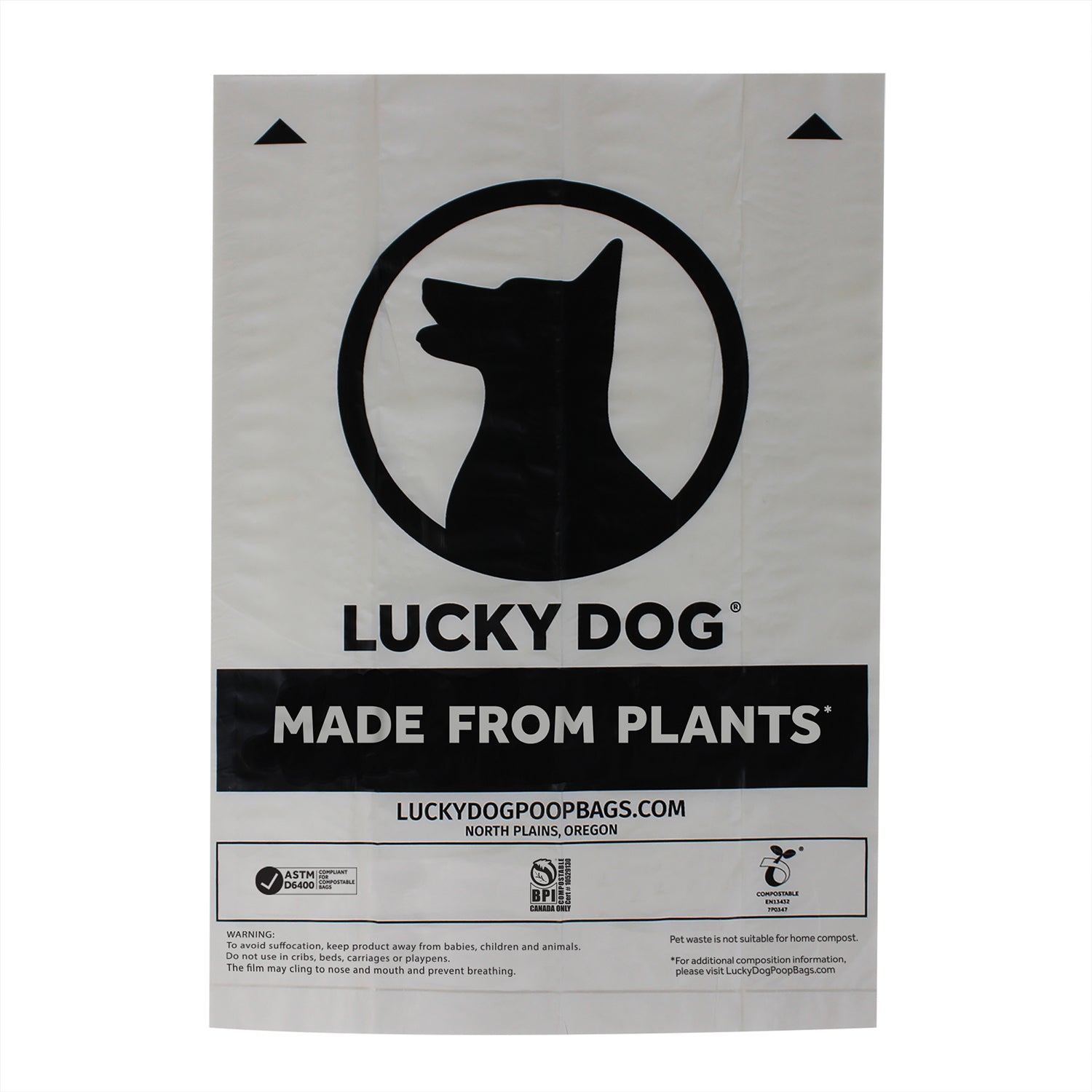 Lucky Dog Compostable Dog Puppy Waste Eco Poop Bags, Clear (32 Rolls) (Open Box)