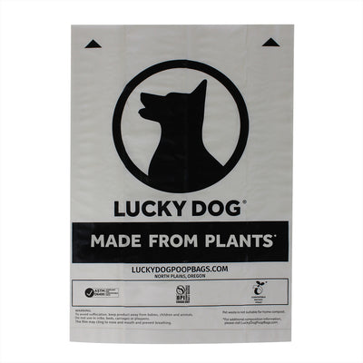 Lucky Dog Compostable Dog Puppy Waste Eco Poop Bags, Clear (32 Rolls) (Open Box)