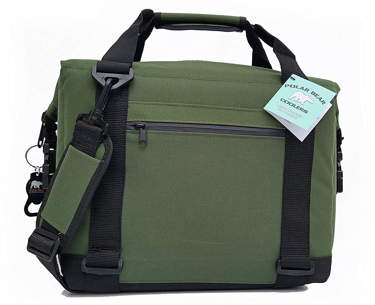 Polar Bear Coolers 12 Pack Light Nylon Soft Cooler with Strap, Green (Open Box)