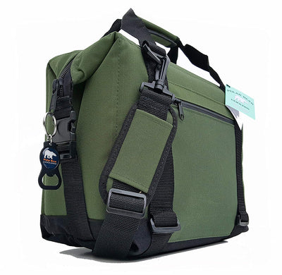 Polar Bear Coolers 12 Pack Light Nylon Soft Cooler with Strap, Green (Open Box)