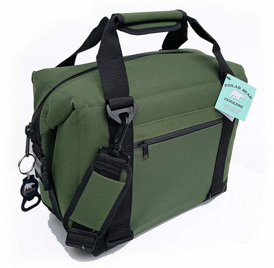 Polar Bear Coolers 12 Pack Light Nylon Soft Cooler with Strap, Green (Open Box)
