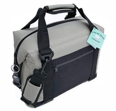 Polar Bear Coolers 12 Pack Light Nylon Soft Cooler with Strap, Silver (Open Box)