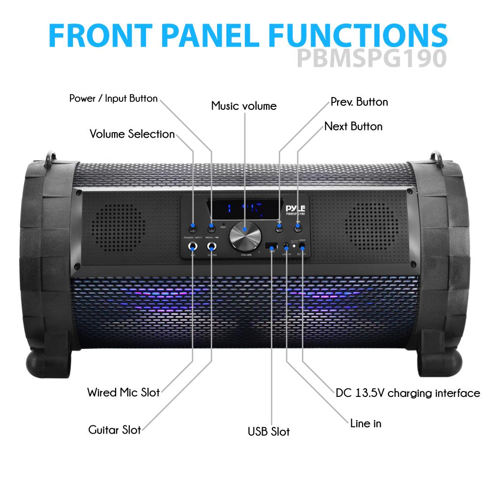 Pyle PBMSPG190 300 Watt Bluetooth Wireless BoomBox Speakers Stereo (4 Pack) - VMInnovations
