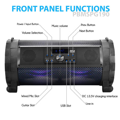 Pyle PBMSPG190 300 Watt Bluetooth Wireless BoomBox Speakers Stereo (4 Pack) - VMInnovations