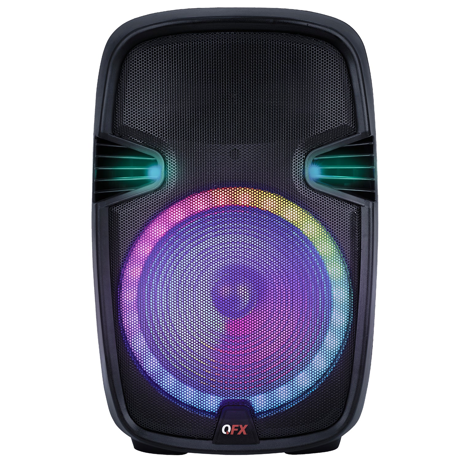 QFX 15 Inch Rechargeable Bluetooth Speaker System with LED Lights and Microphone (Refurbished)