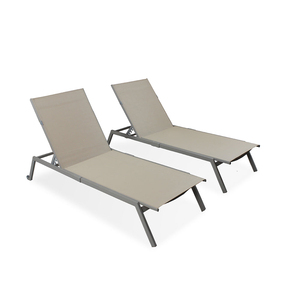Ostrich Heavy Duty Adult Outdoor Lake Chaise Lounge Chairs 2-Pack, Tan (Damaged)