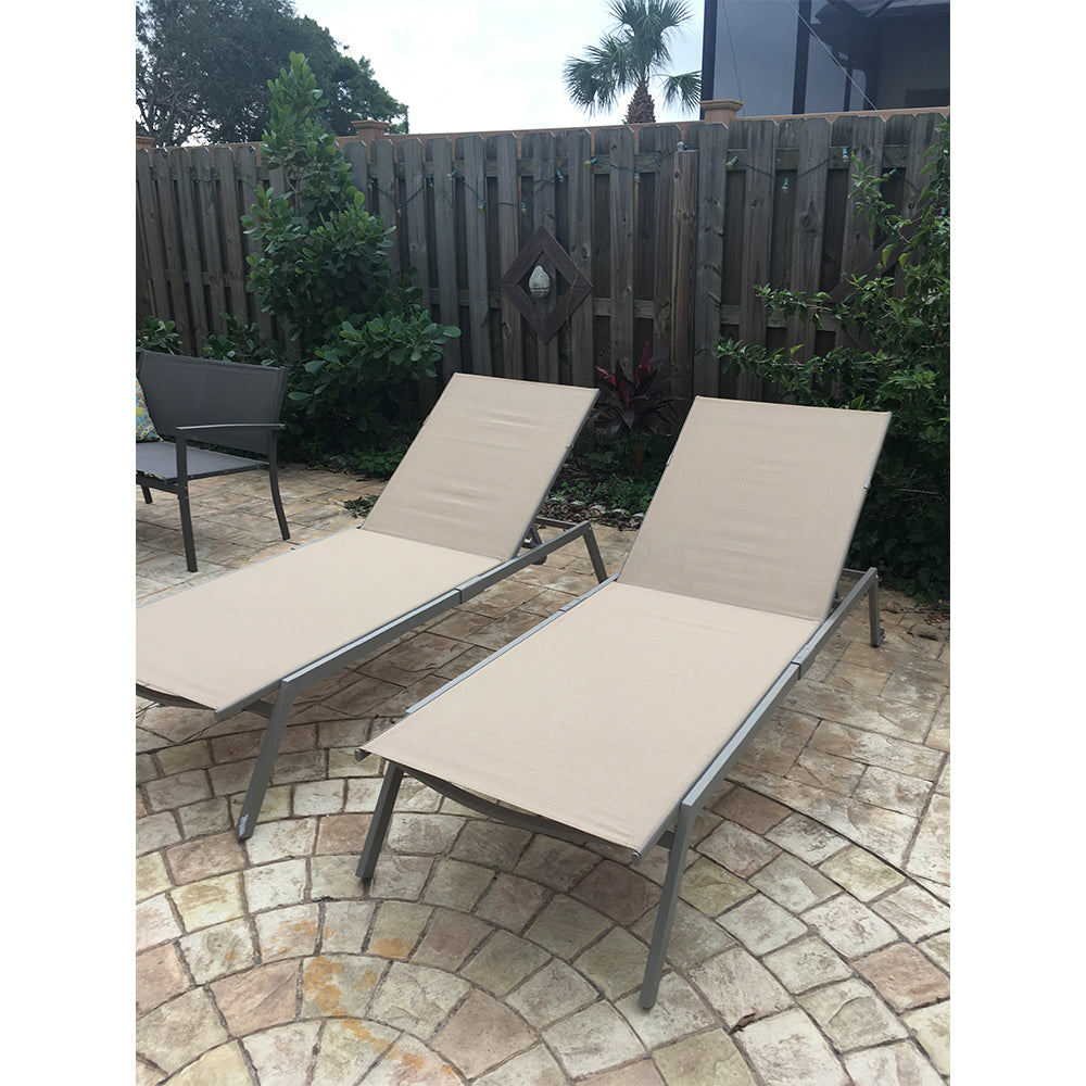 Ostrich Heavy Duty Adult Outdoor Lake Chaise Lounge Chairs 2-Pack, (For Parts)