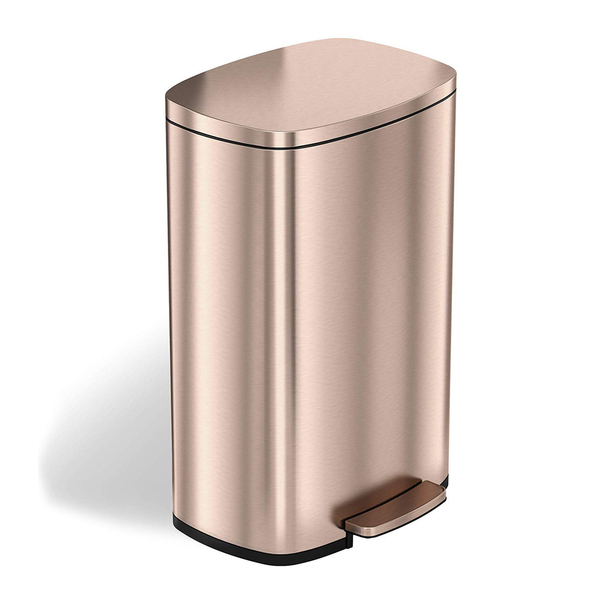 iTouchless 13.2 Gallon Odor Control Step Garbage Trash Can, Rose Gold (Open Box)