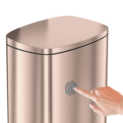iTouchless 13.2 Gallon Odor Control Step Garbage Trash Can, Rose Gold (Open Box)